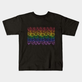 Rainbow Cats (Horizontal Stripe) Kids T-Shirt